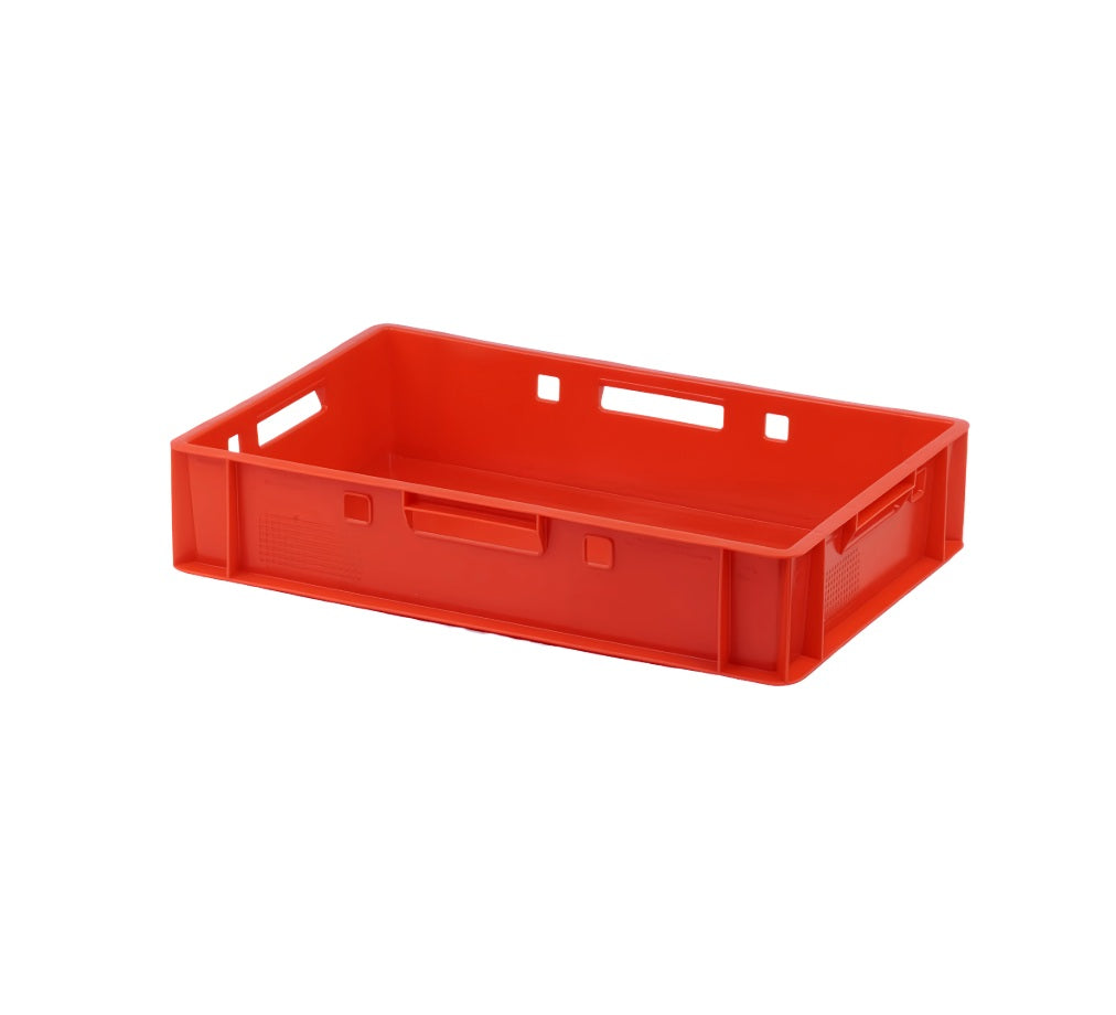 E1 Kiste, Kunststoff, rot, 600x400x125 mm, Eurokasten E1