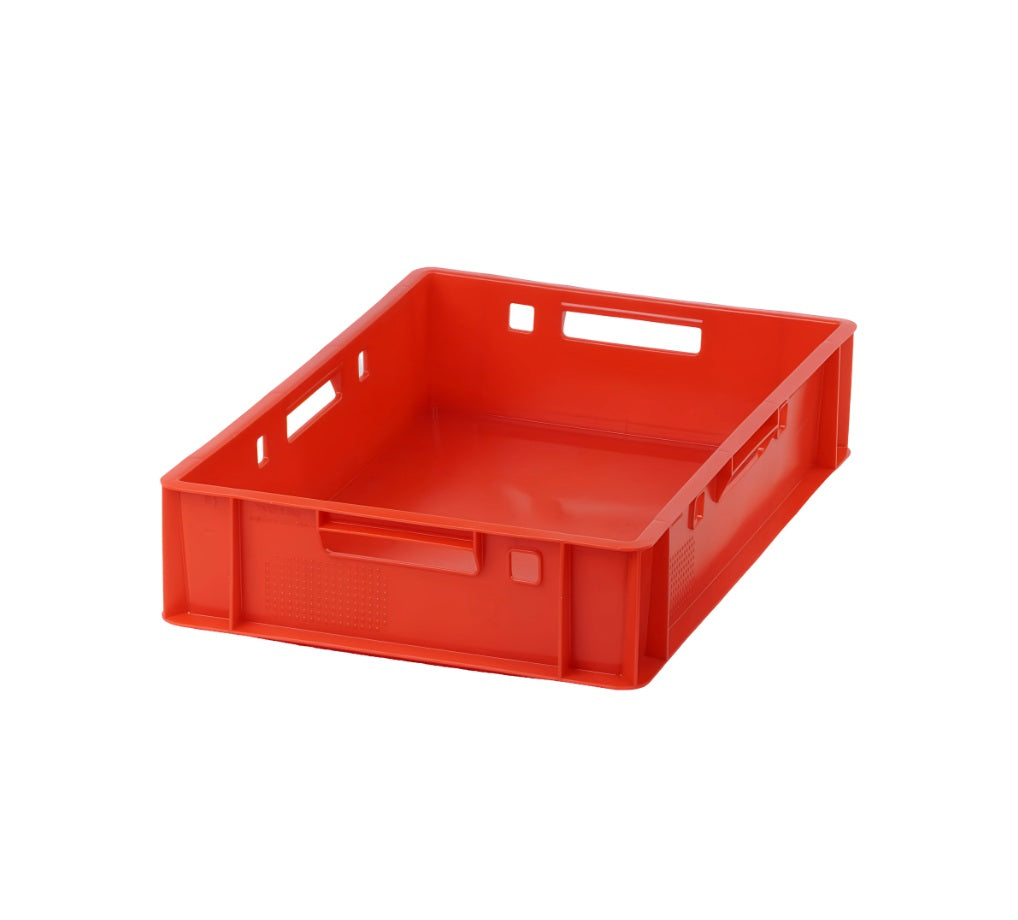 E1 Kiste, Kunststoff, rot, 600x400x125 mm, Eurokasten E1